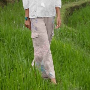 Jonny Was Hazel Drawstring Wide Leg Pant